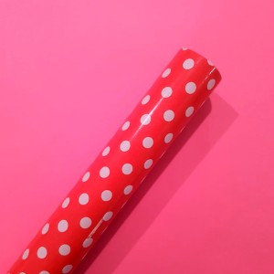PAPEL A LUNARES ROJO x 1u